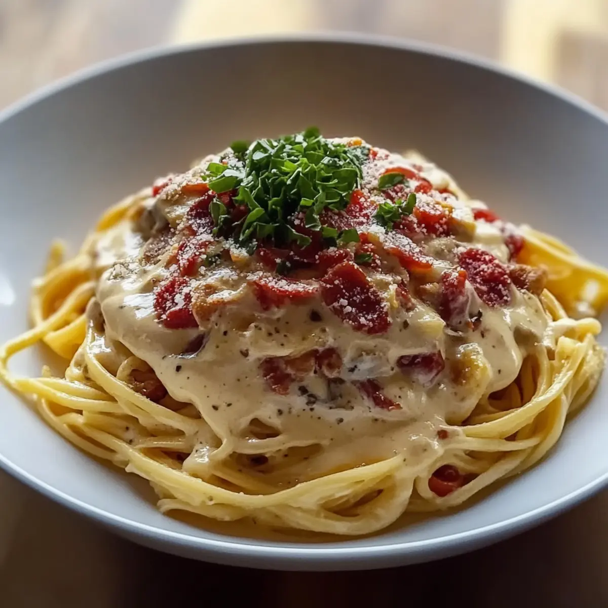 Cream Spaghetti with Bacon