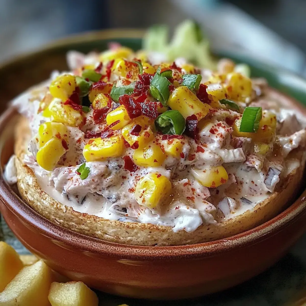 Creamy Banana Pepper Chicken Dip