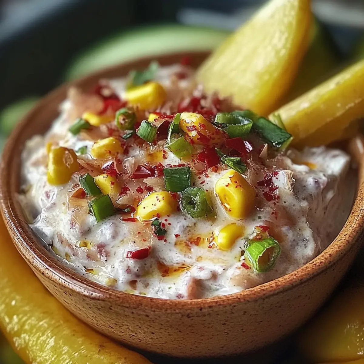 Creamy Banana Pepper Chicken Dip