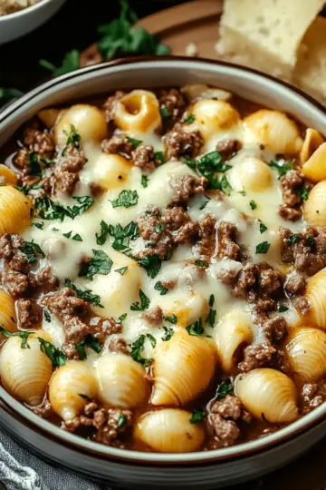 Creamy Beef and Shells
