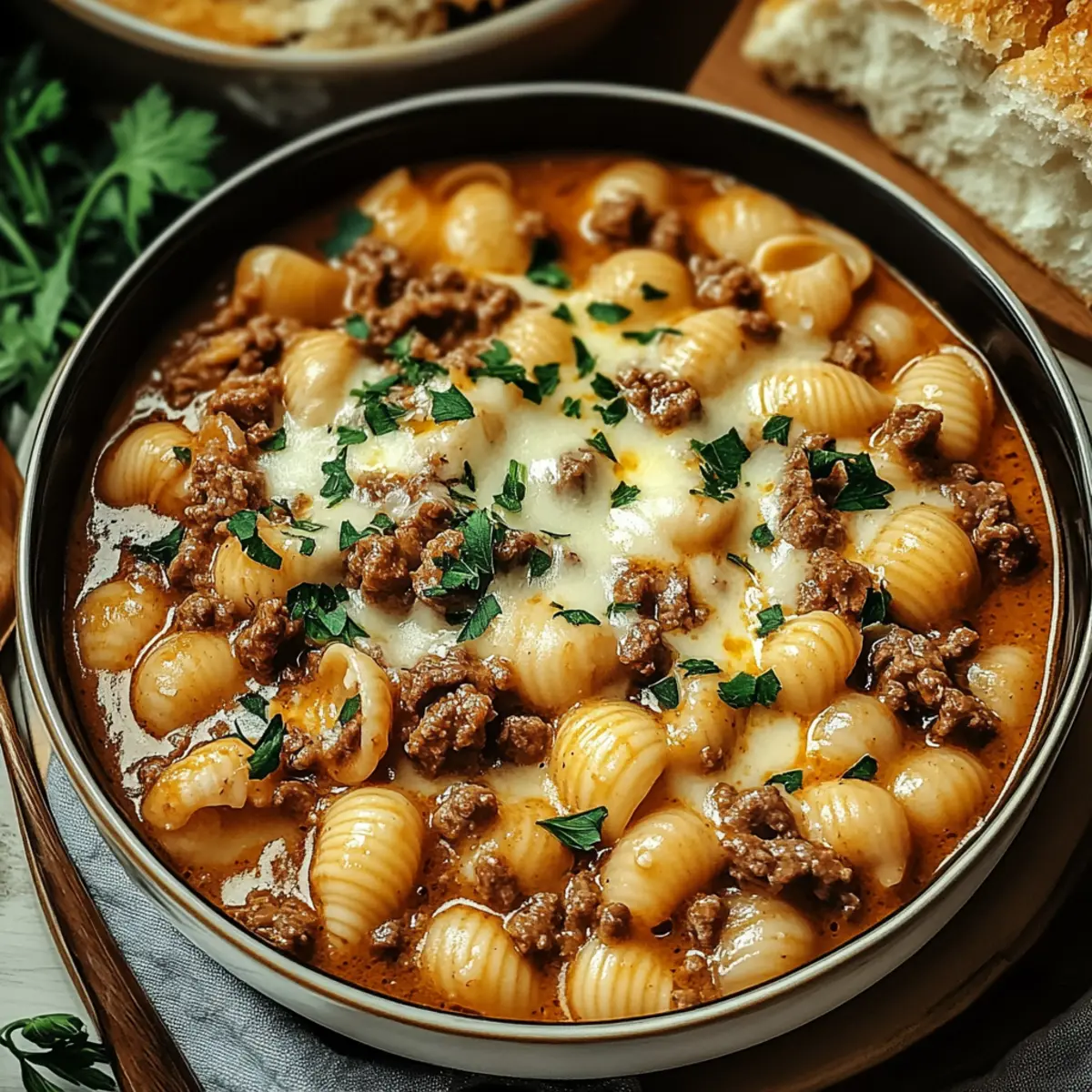 Creamy Beef and Shells