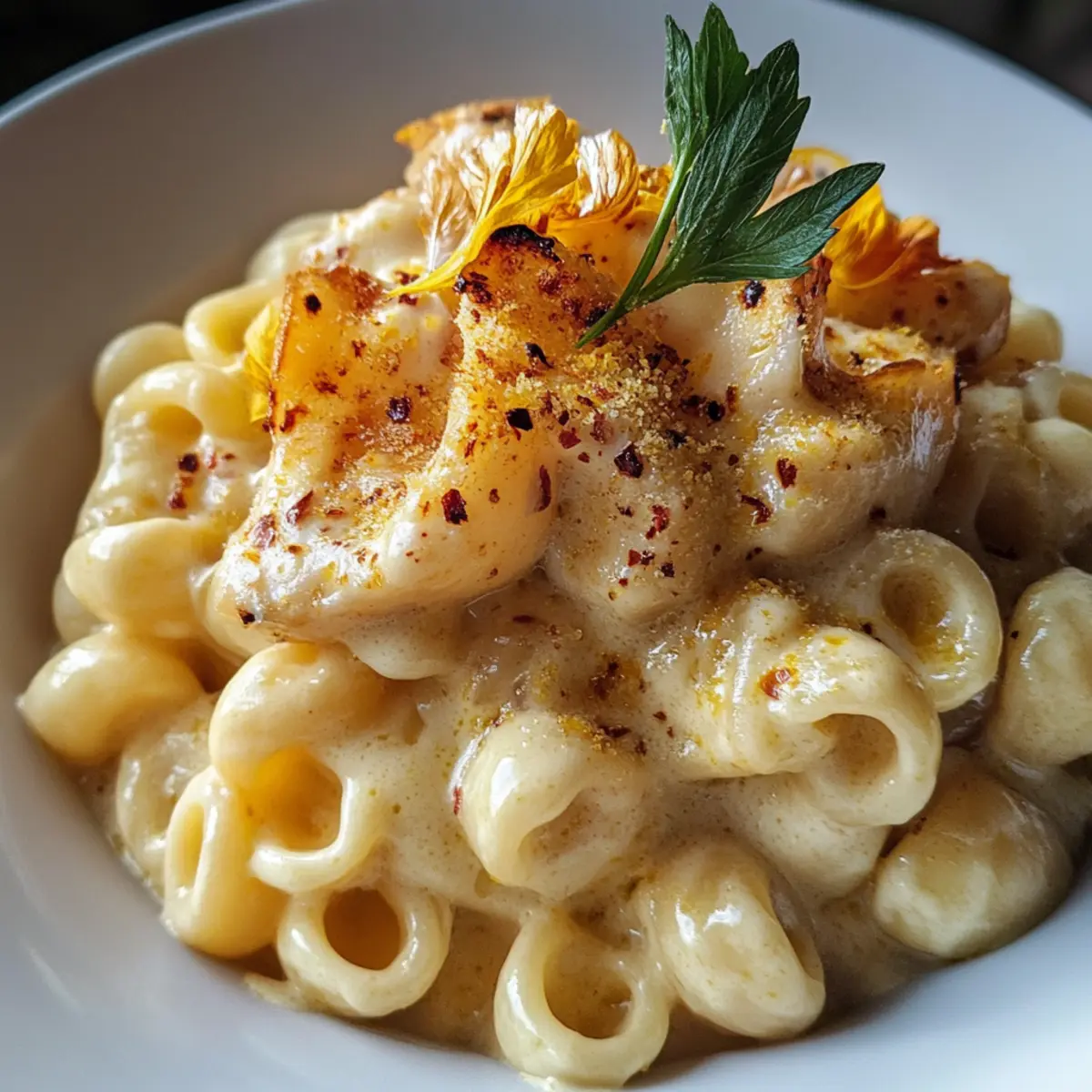 Creamy Honey Pepper Chicken Mac and Cheese
