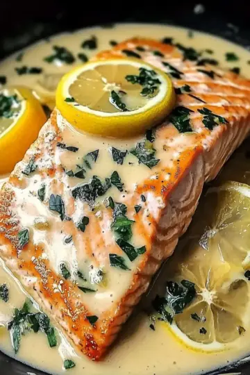 Creamy Lemon Garlic Salmon Piccata
