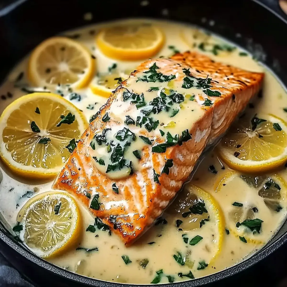Creamy Lemon Garlic Salmon Piccata