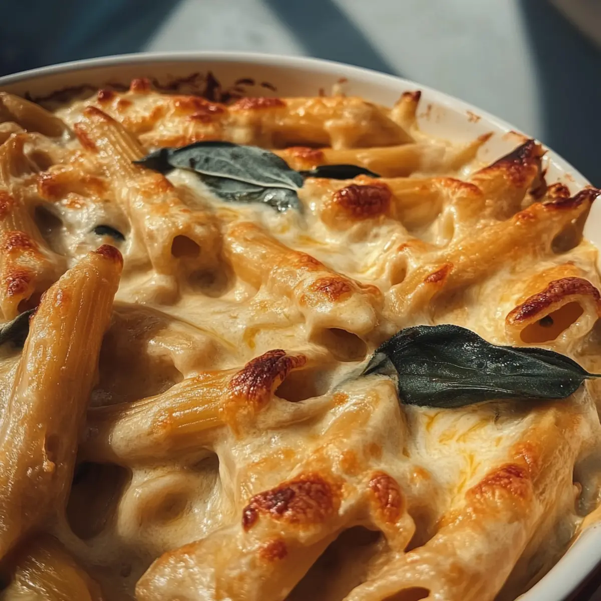 Creamy Pesto Chicken Pasta Bake