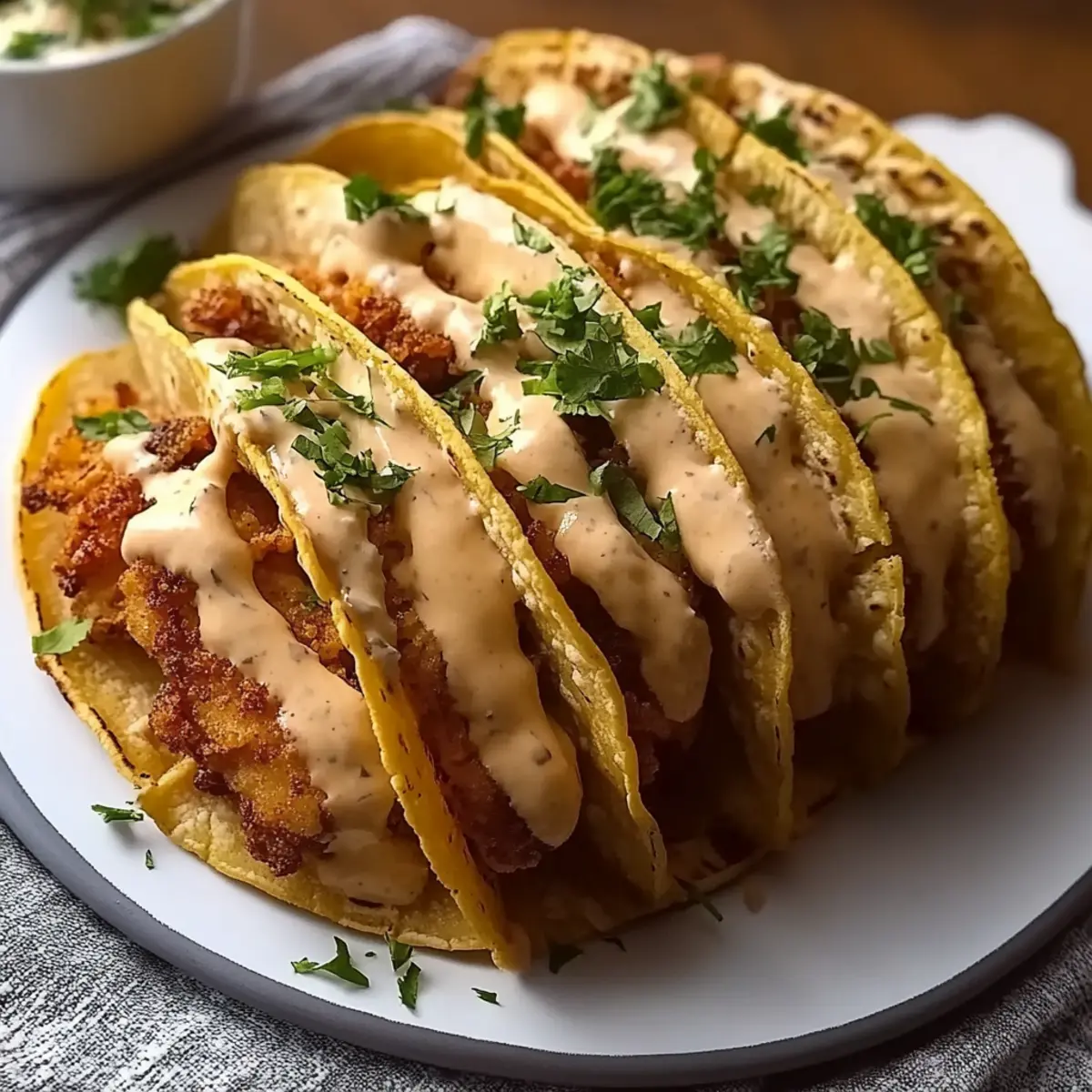 Crispy Chicken Alfredo Tacos