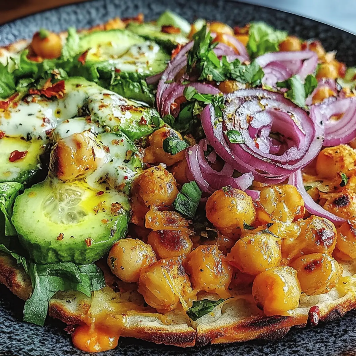 Divorce Salad with Spicy Chickpeas and Tangy Avocado Dressing