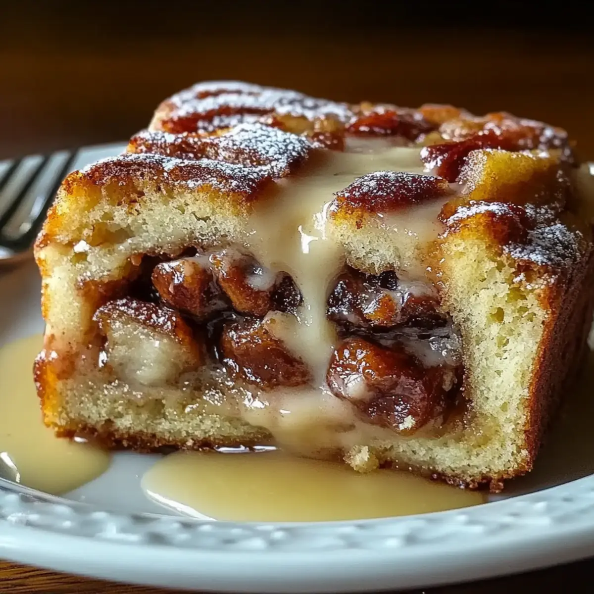 Festive Cinnamon Swirl Eggnog Bread Pudding