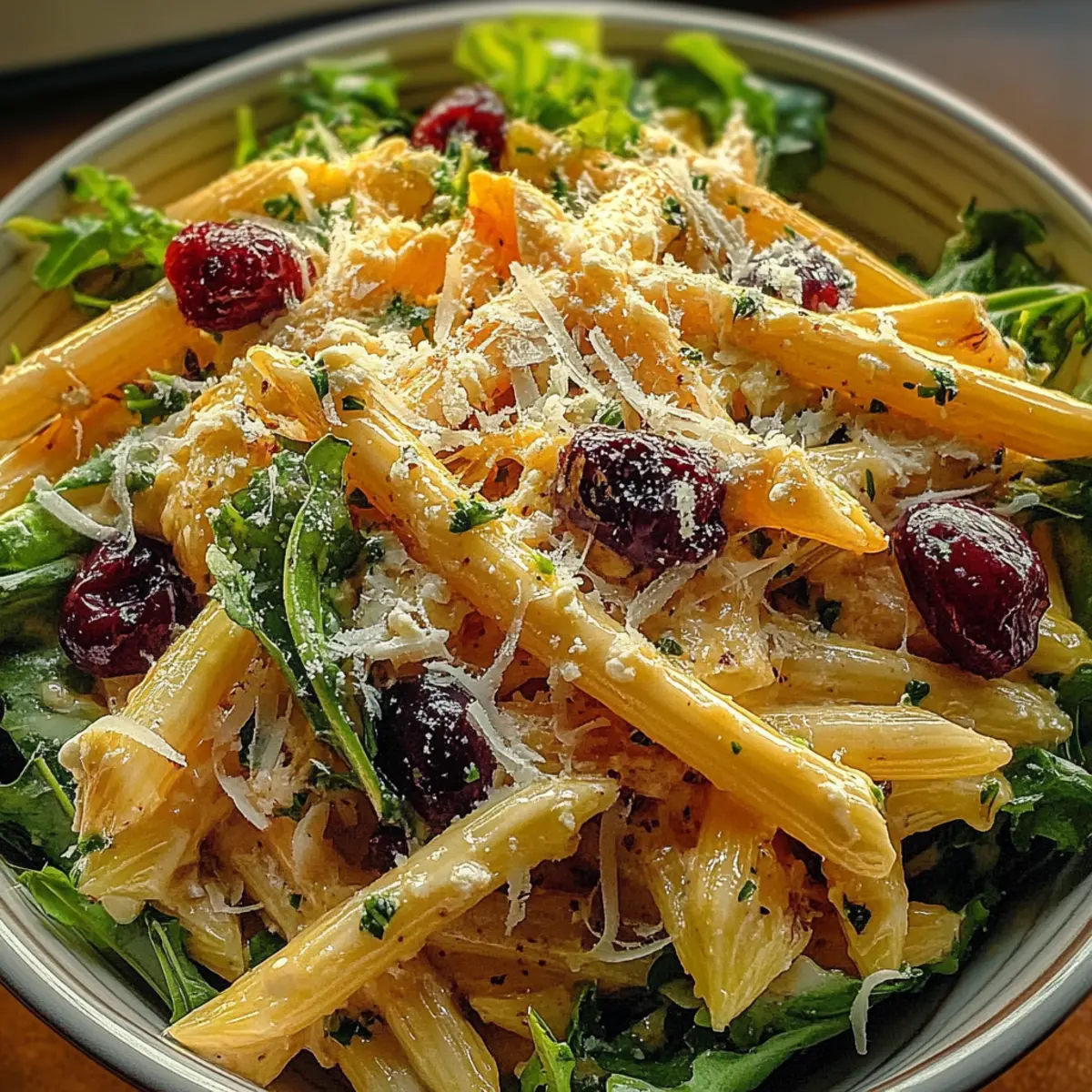 Feta & Cranberry Penne Salad with Orange Vinaigrette