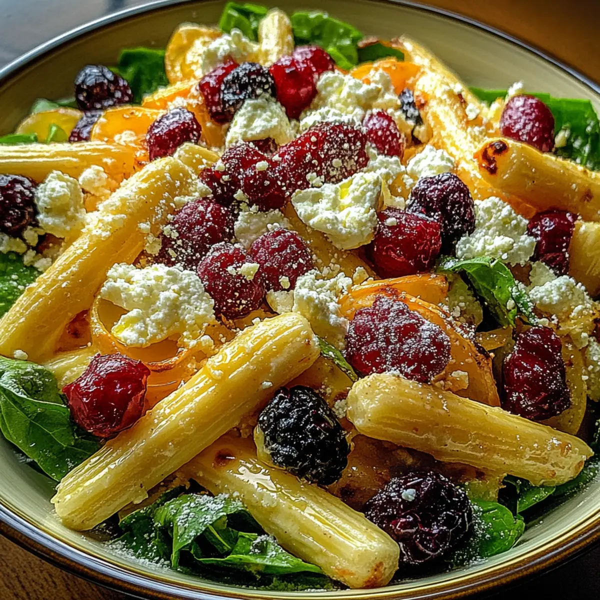 Feta & Cranberry Penne Salad with Orange Vinaigrette