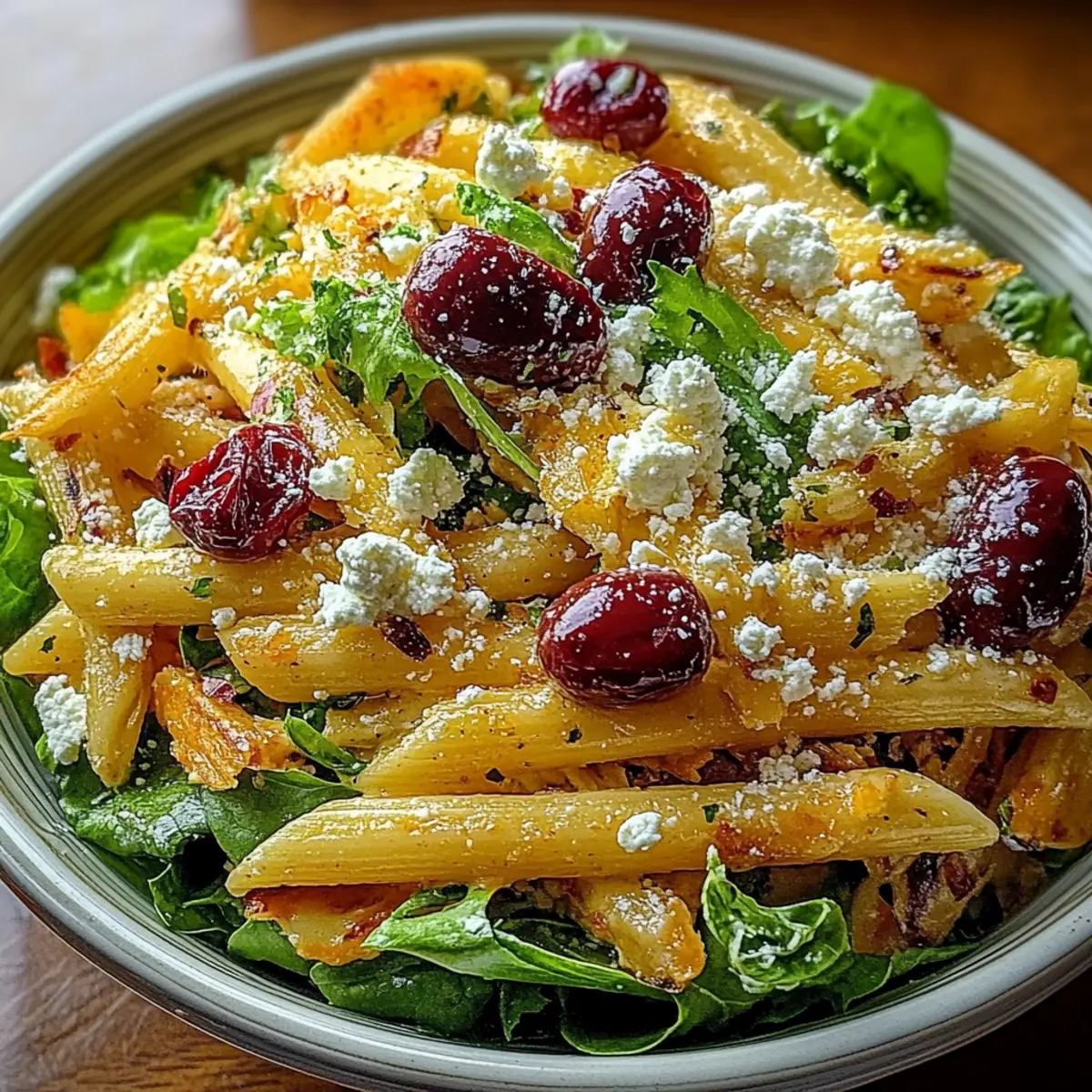 Feta & Cranberry Penne Salad with Orange Vinaigrette