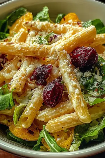 Feta & Cranberry Penne Salad with Orange Vinaigrette