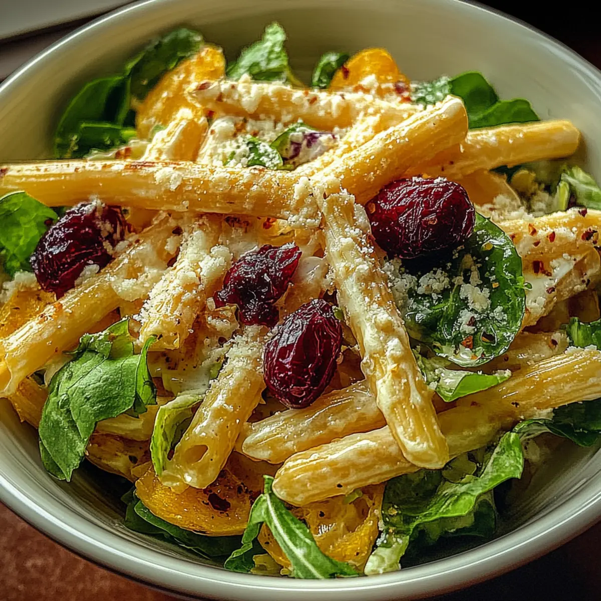 Feta & Cranberry Penne Salad with Orange Vinaigrette