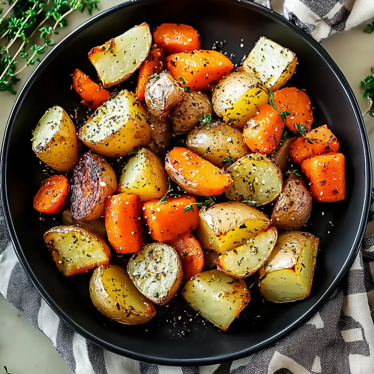 Garlic Herb Roasted Potatoes, Carrots, and Zucchini