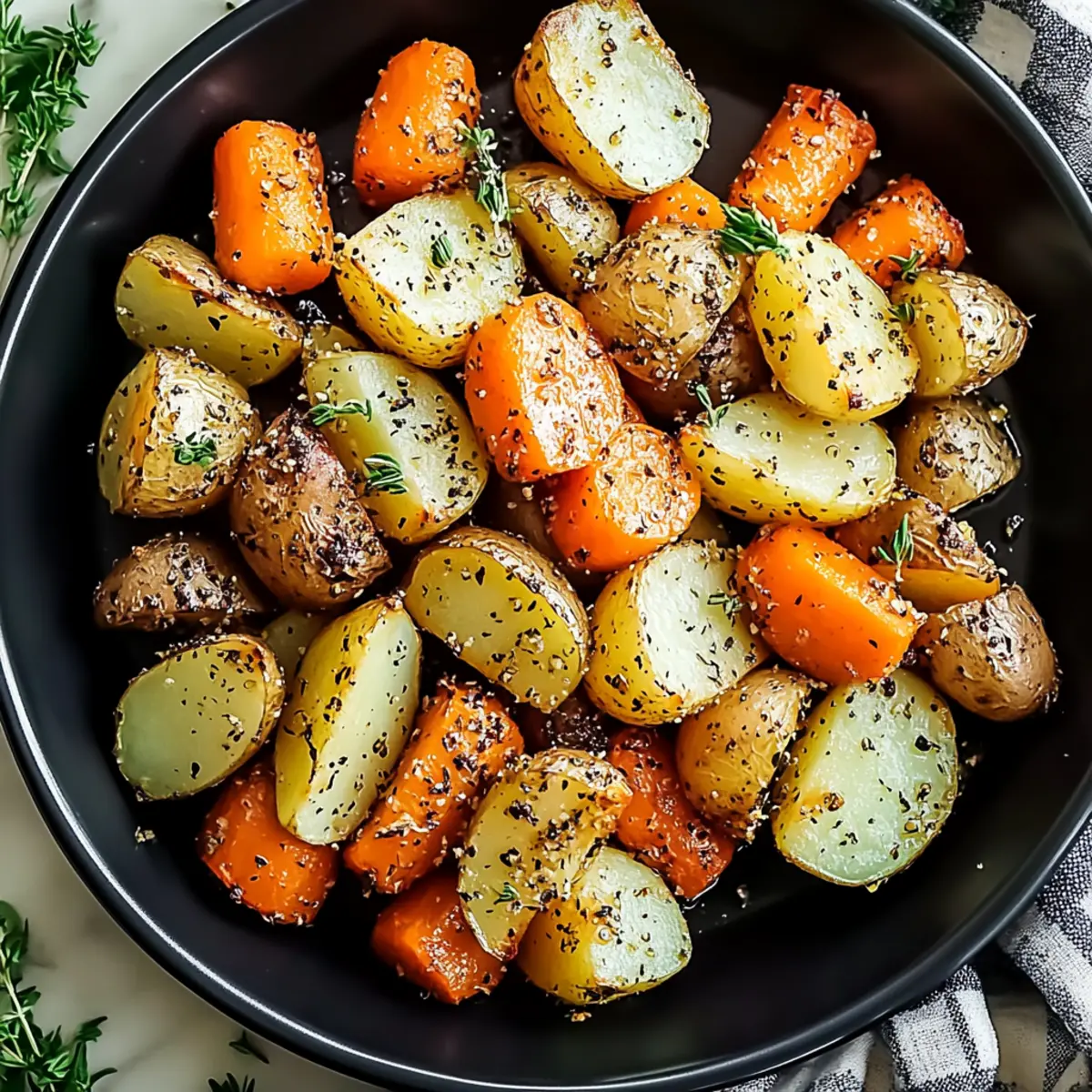 Garlic Herb Roasted Potatoes, Carrots, and Zucchini