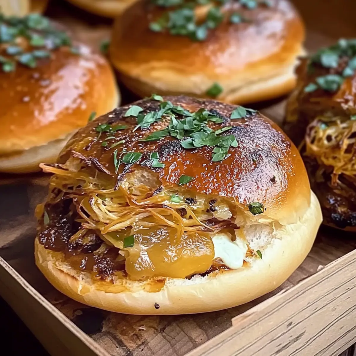 Garlic Pulled Beef Sliders