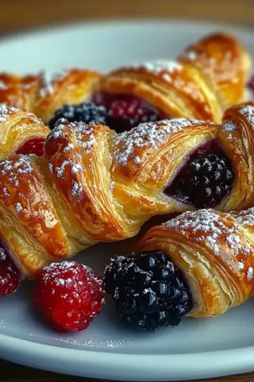 Golden Flaky Berry Puff Pastry Twists