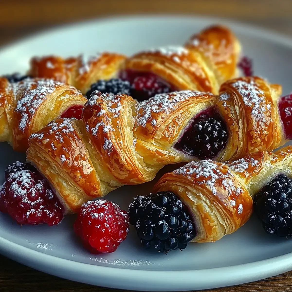 Golden Flaky Berry Puff Pastry Twists
