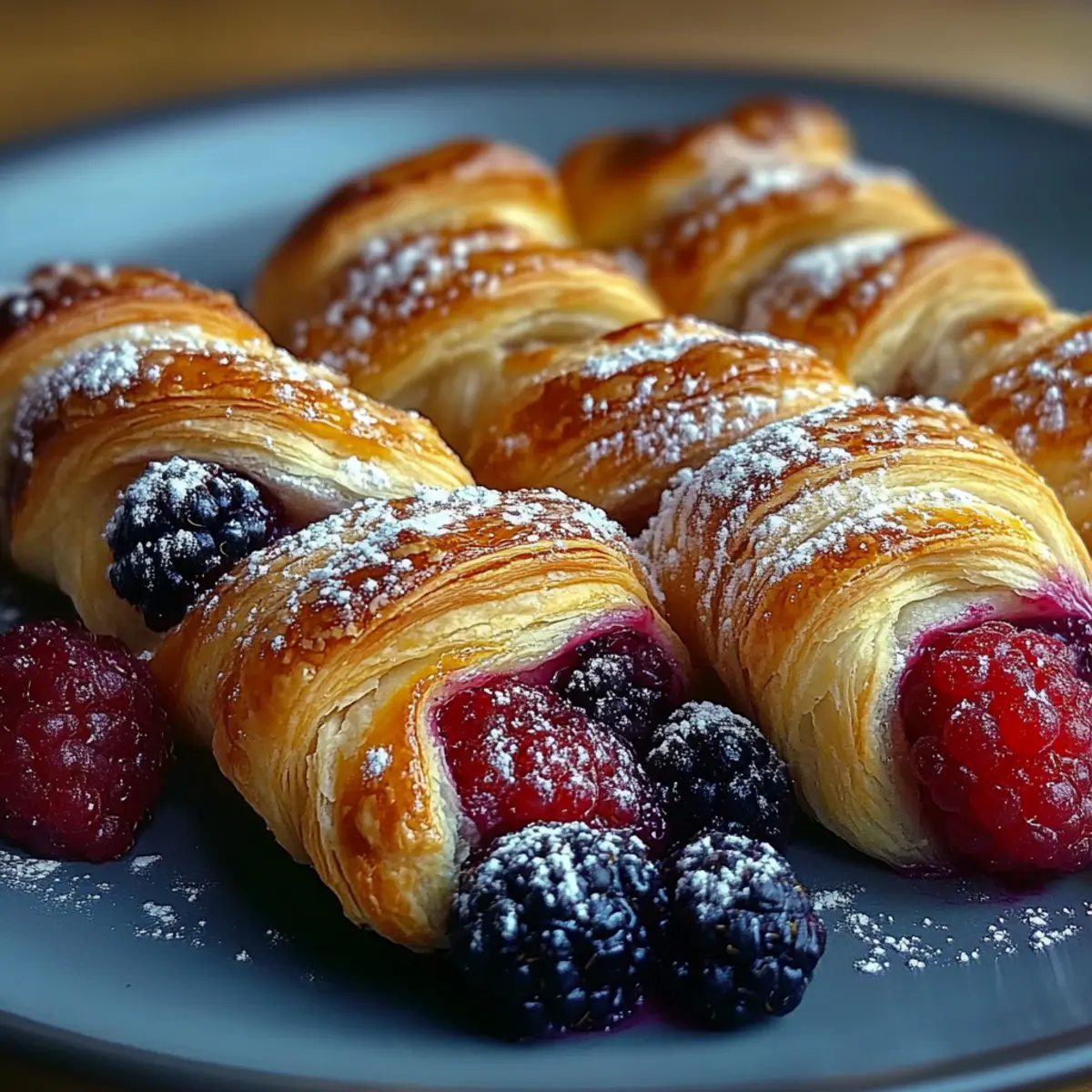 Golden Flaky Berry Puff Pastry Twists