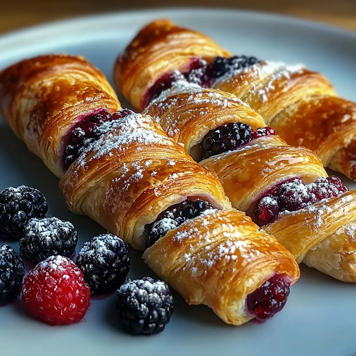Golden Flaky Berry Puff Pastry Twists