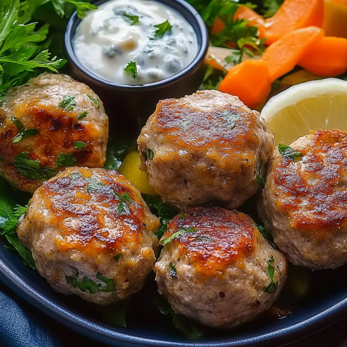 Greek Turkey Meatballs with Tzatziki