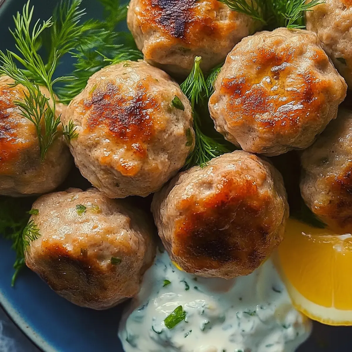 Greek Turkey Meatballs with Tzatziki