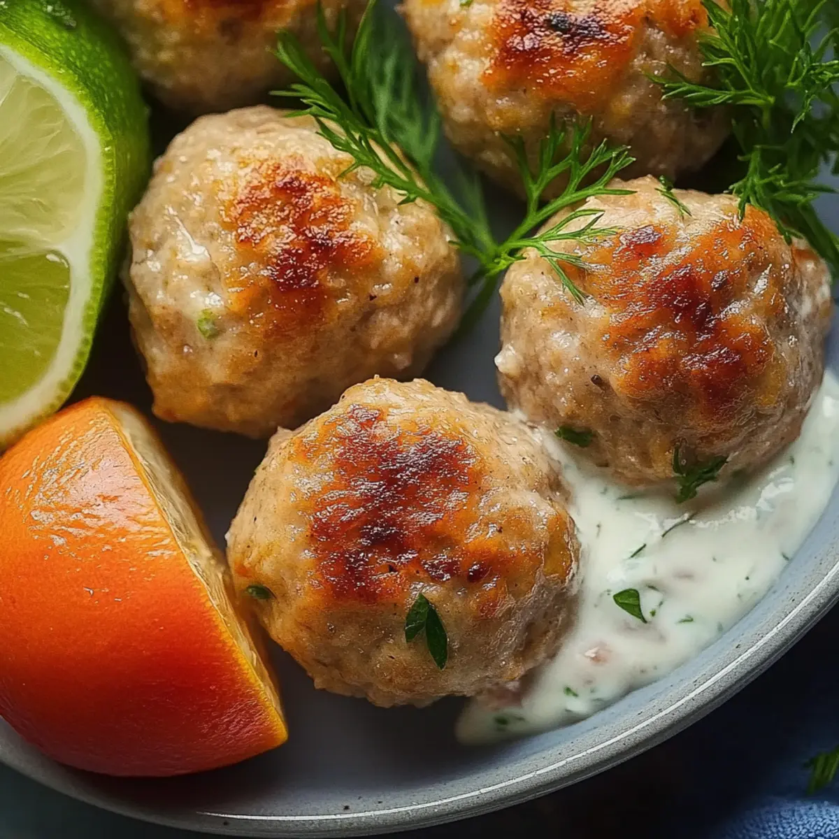 Greek Turkey Meatballs with Tzatziki