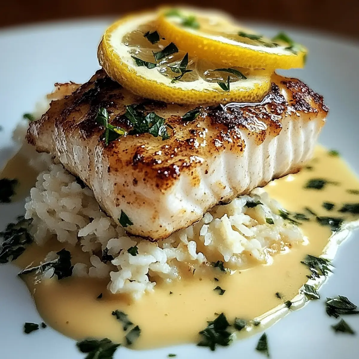Halibut with Zesty Lemon Beurre Blanc