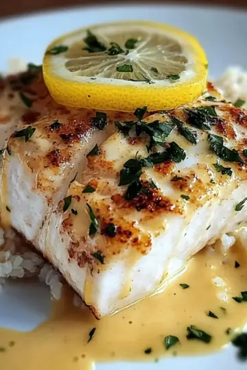 Halibut with Zesty Lemon Beurre Blanc