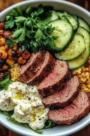 Healthy Mediterranean Steak Bowl