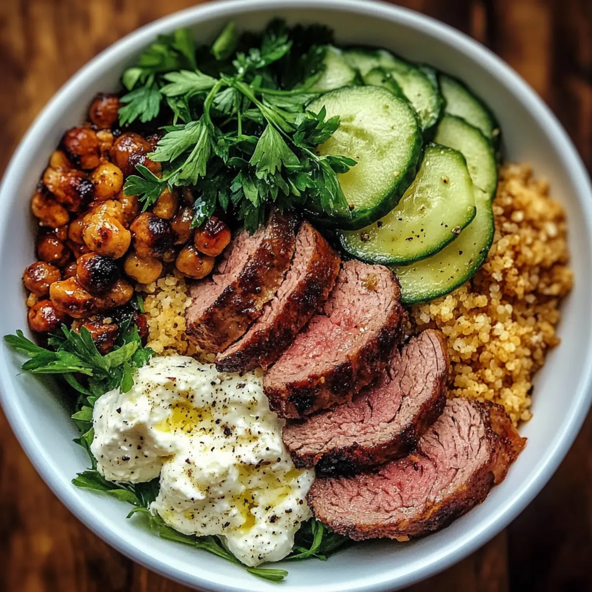 Healthy Mediterranean Steak Bowl