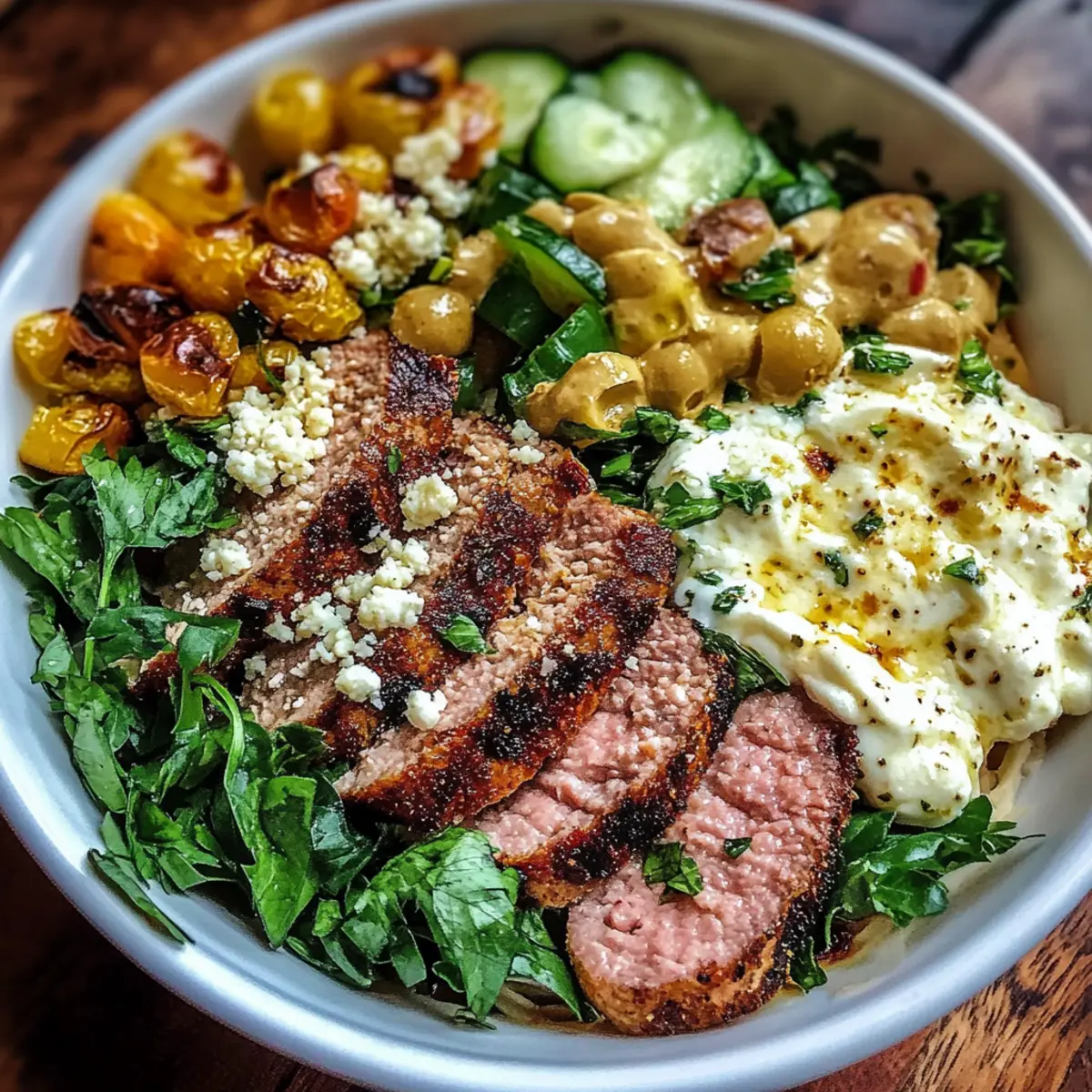 Healthy Mediterranean Steak Bowl