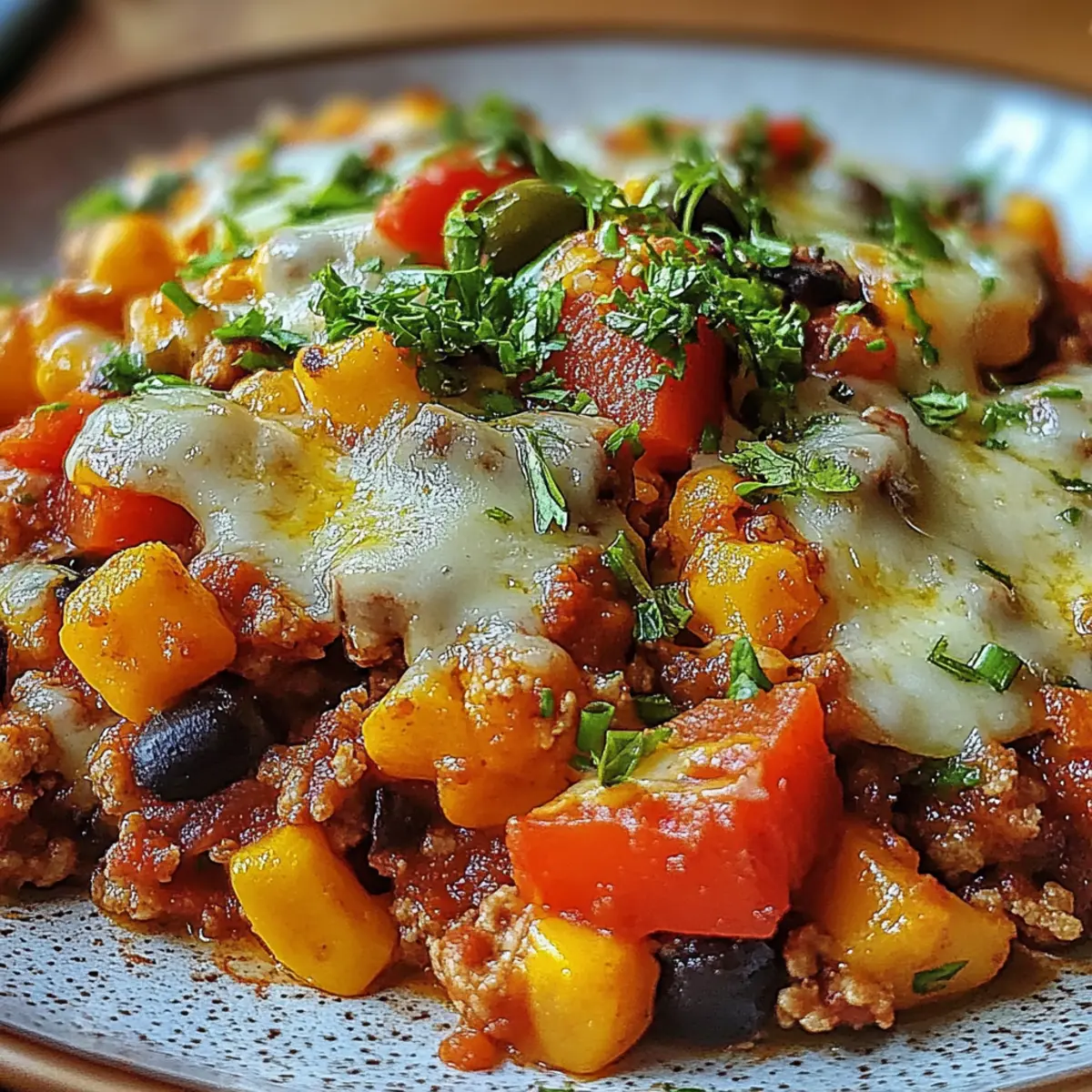 Healthy Sweet Potato and Ground Turkey Bake