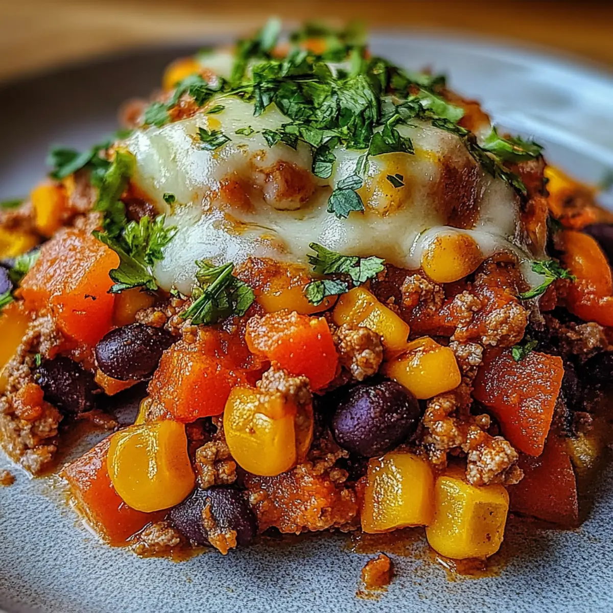 Healthy Sweet Potato and Ground Turkey Bake