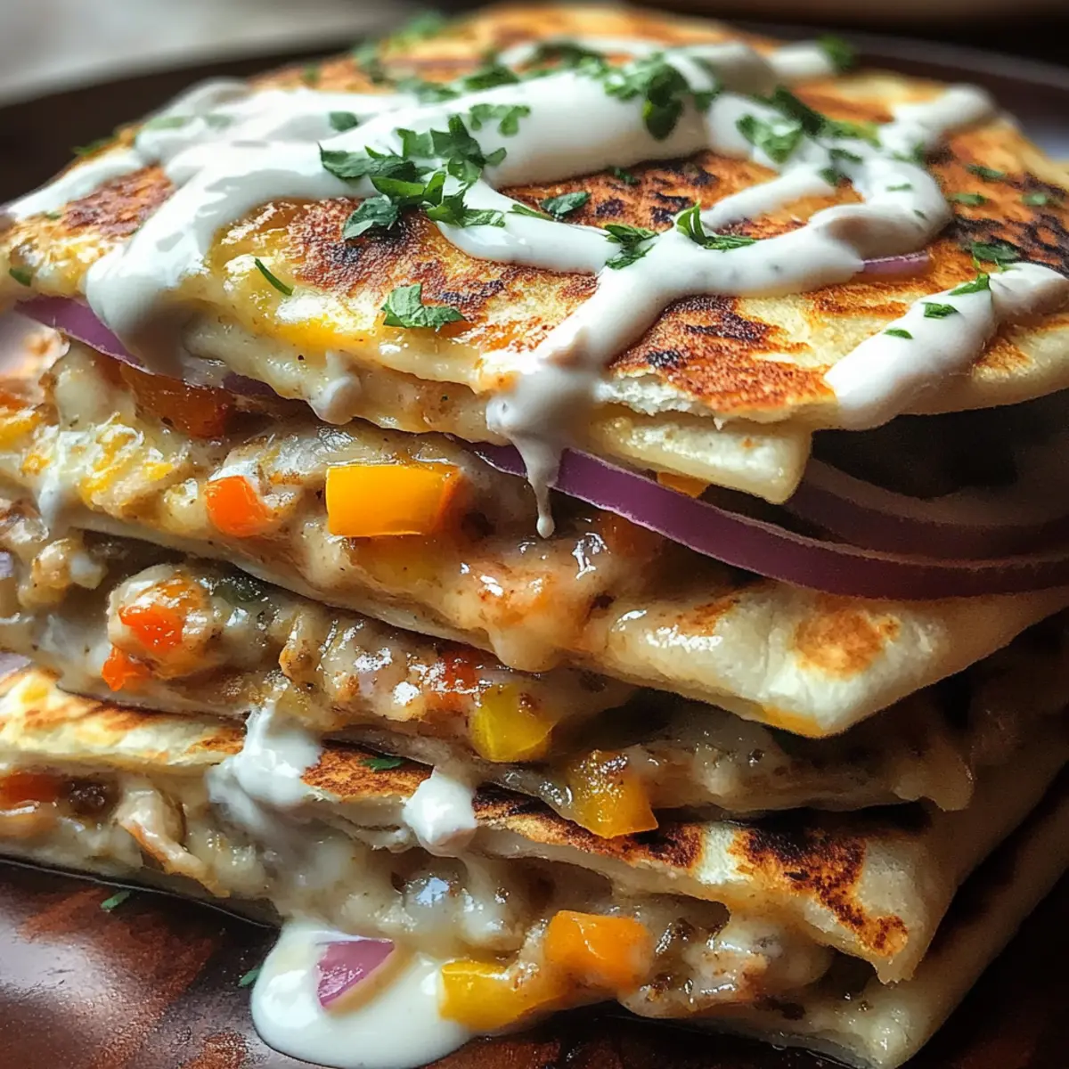 High-Protein Chicken Ranch Quesadilla
