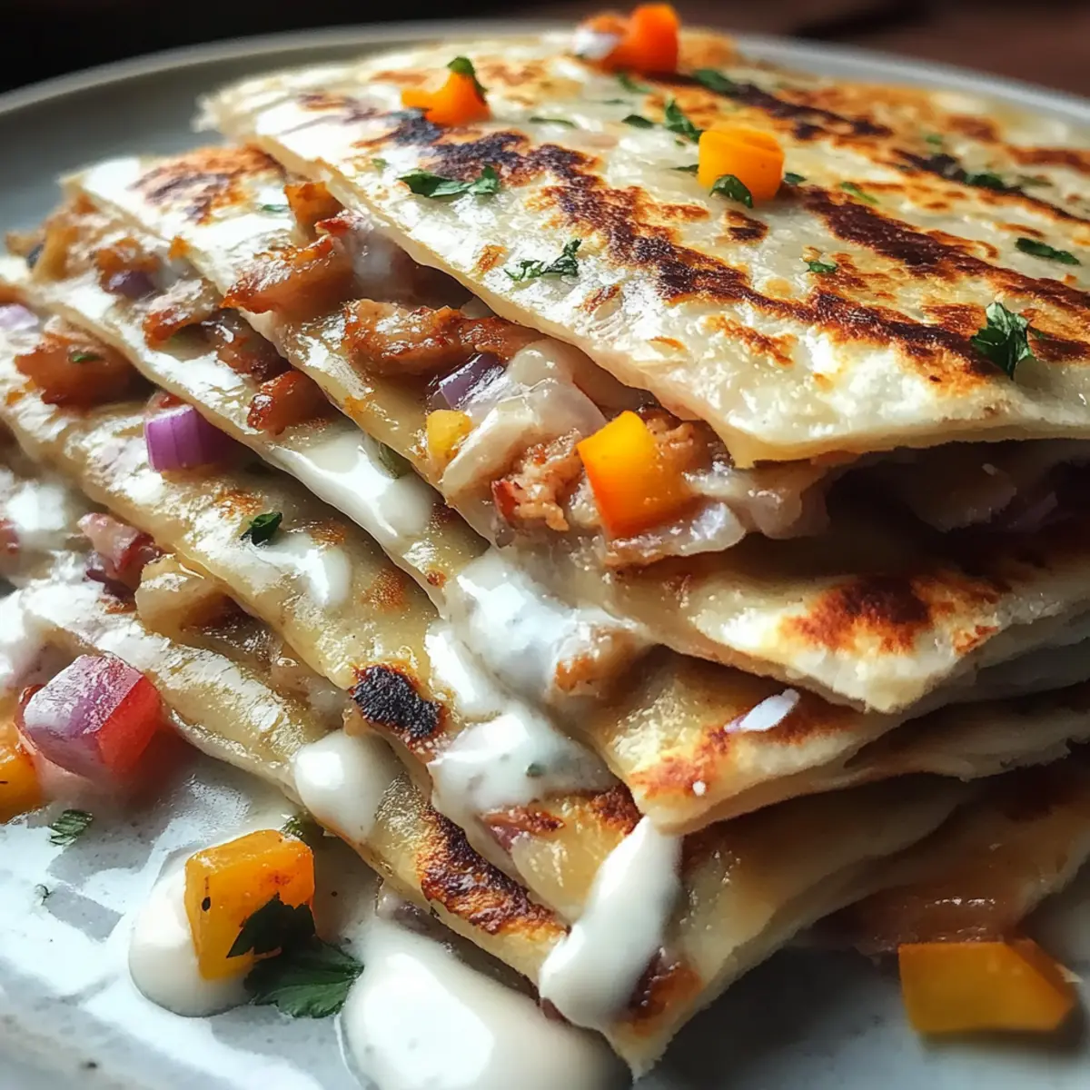 High-Protein Chicken Ranch Quesadilla