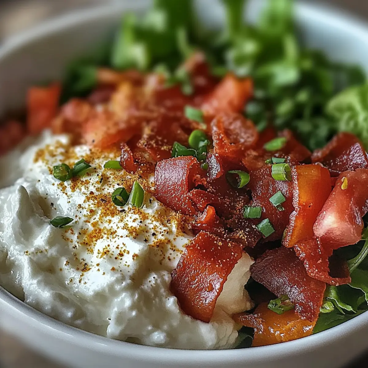 High Protein BLT Cottage Cheese Bowl