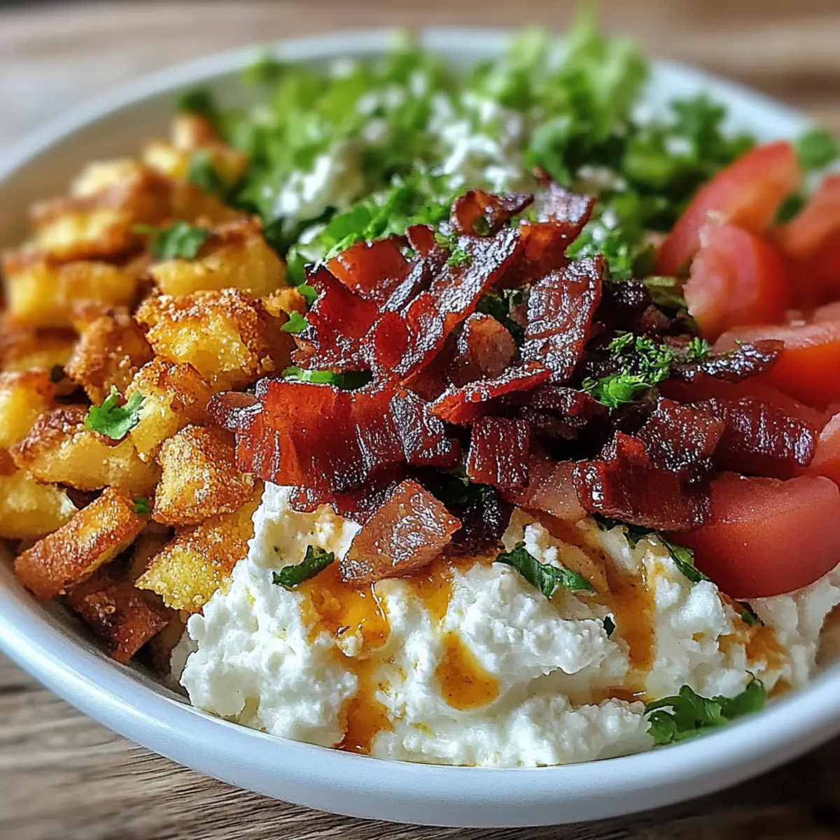 High Protein BLT Cottage Cheese Bowl