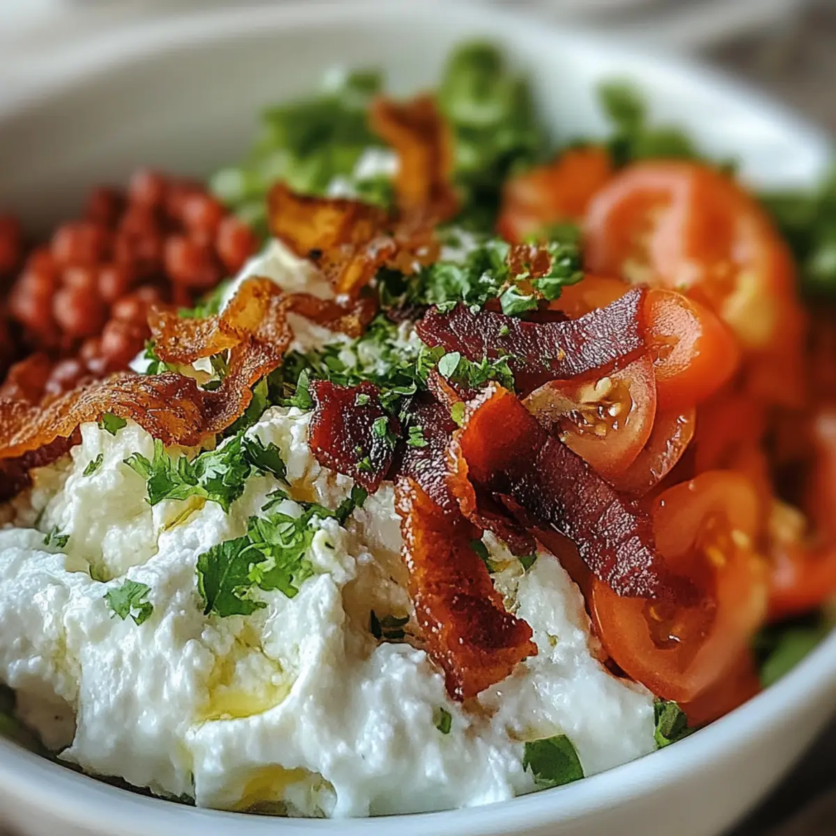 High Protein BLT Cottage Cheese Bowl
