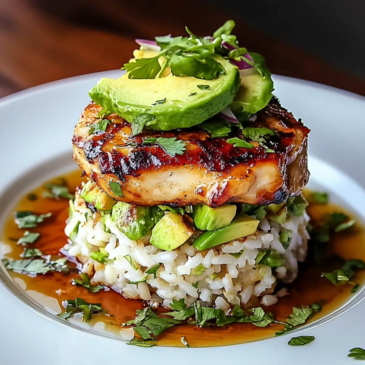 Honey Lime Chicken & Avocado Rice Stack