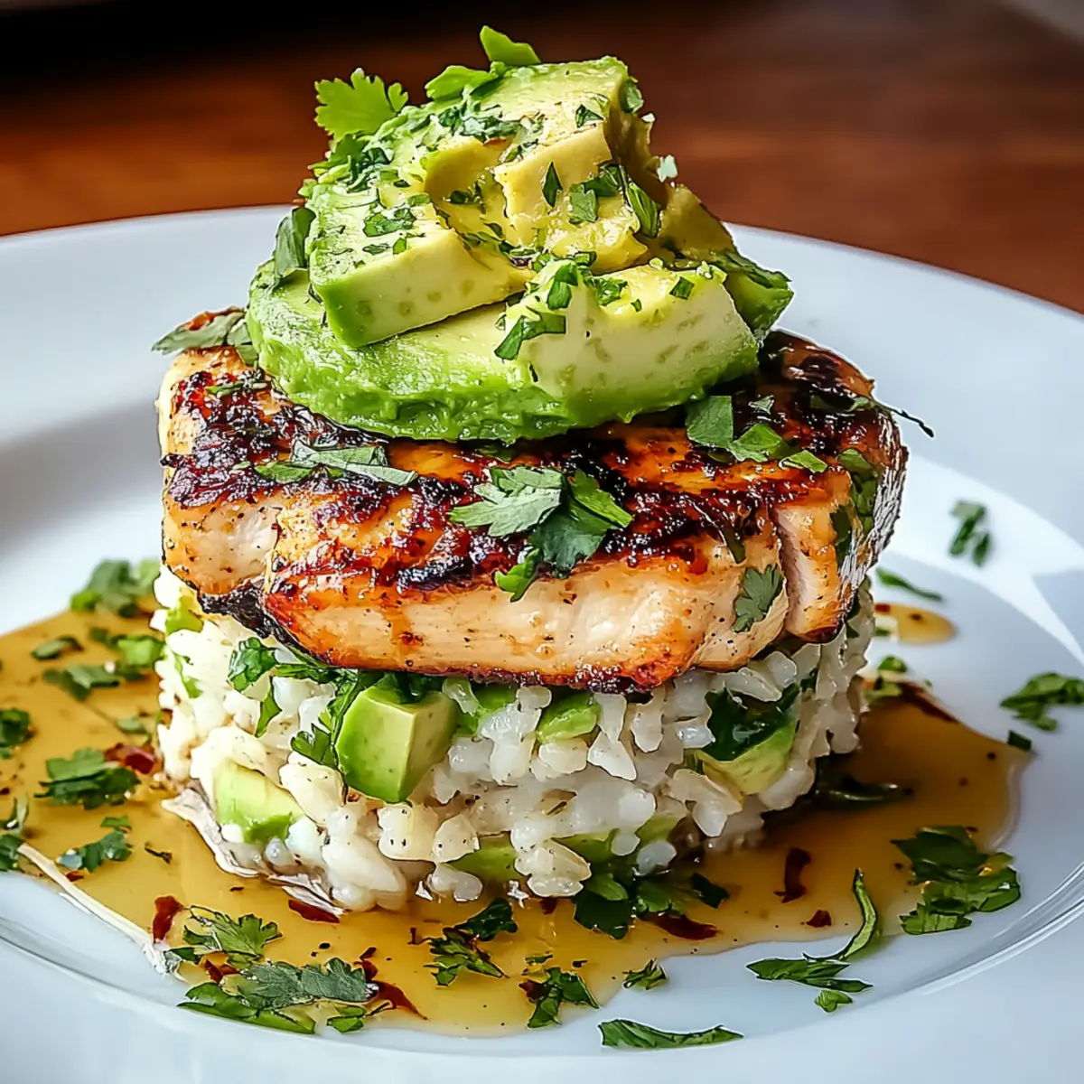 Honey Lime Chicken & Avocado Rice Stack