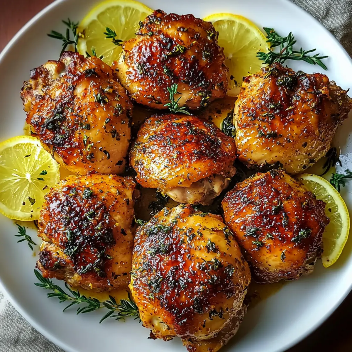 Lemon Paprika Roast Chicken Thighs