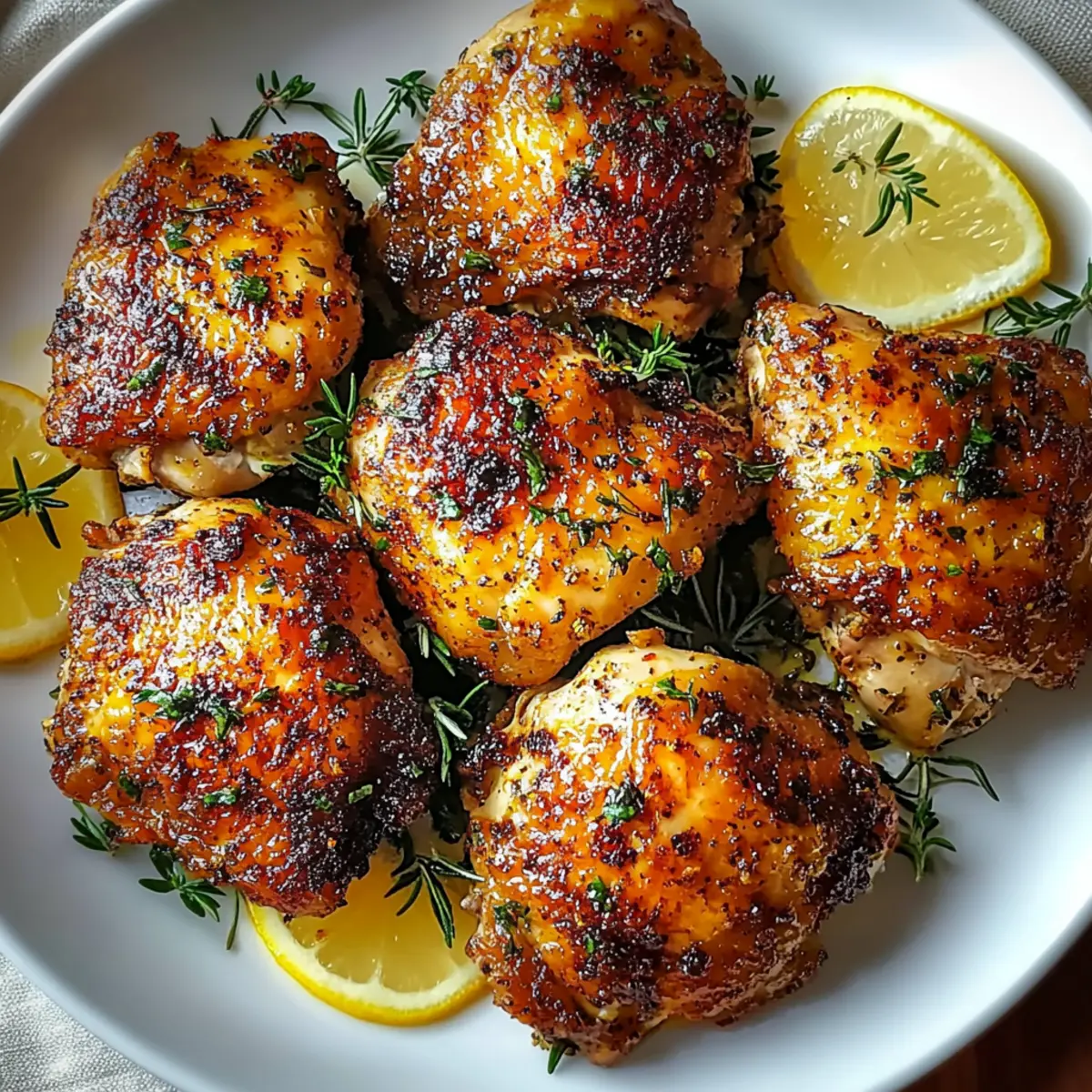 Lemon Paprika Roast Chicken Thighs