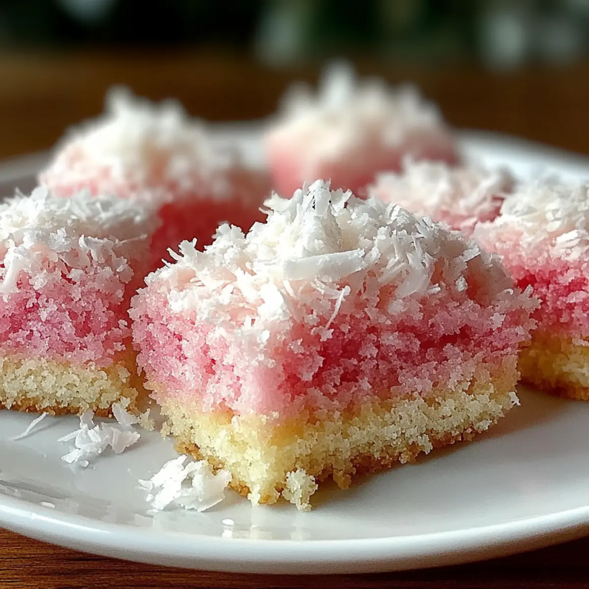 Pink Coconut Snowball Cake Bars