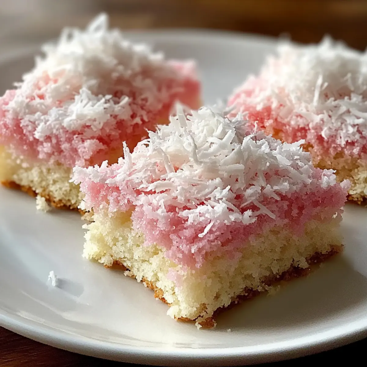 Pink Coconut Snowball Cake Bars