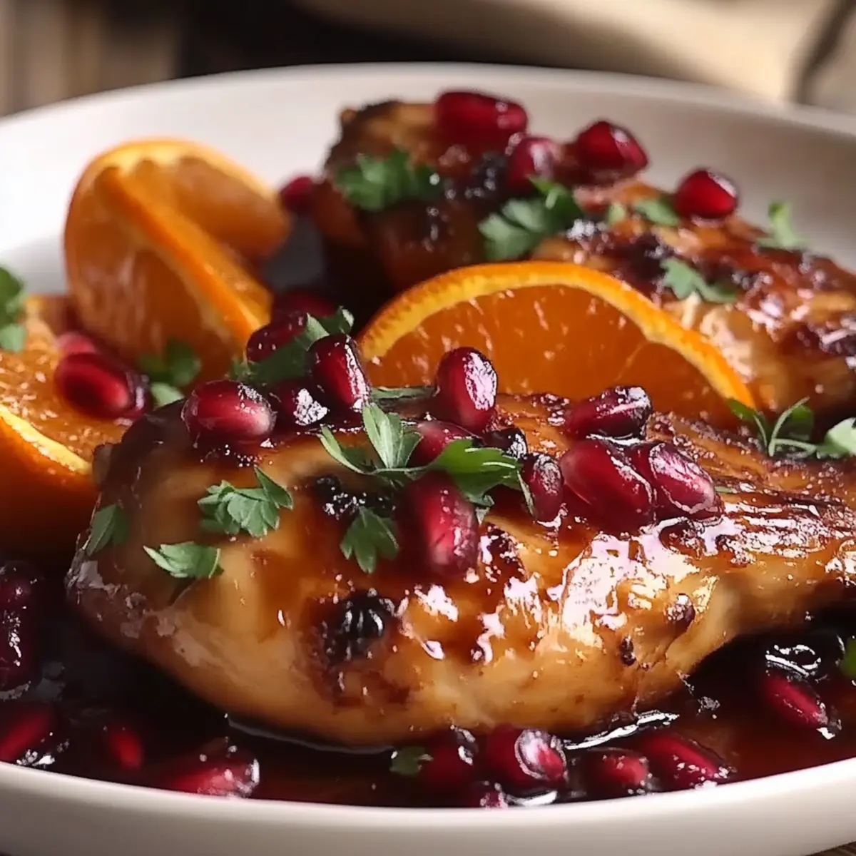 Pomegranate Orange Glazed Chicken