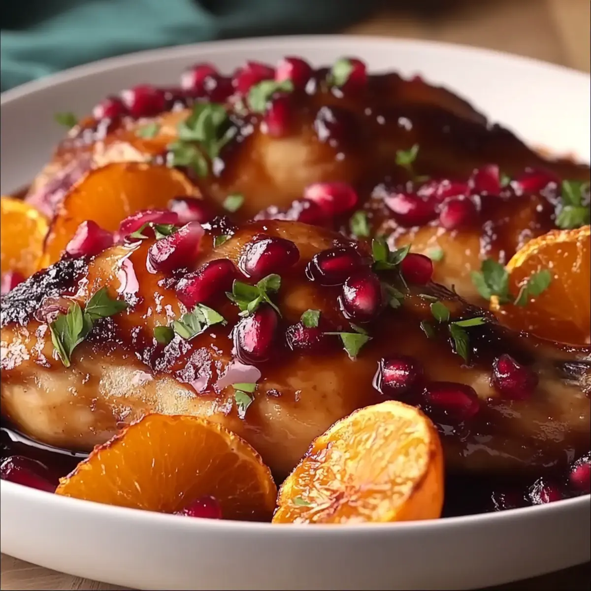 Pomegranate Orange Glazed Chicken