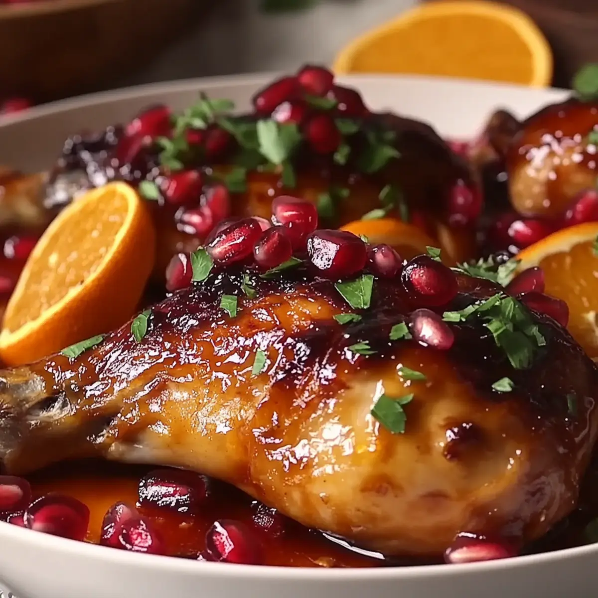 Pomegranate Orange Glazed Chicken