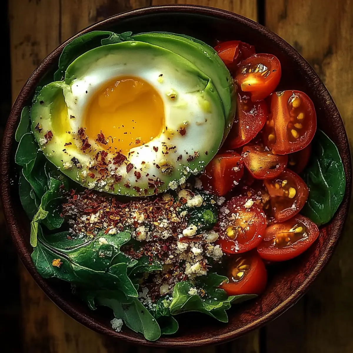 Power Salad Avocado Egg Spinach Fuel Bowl