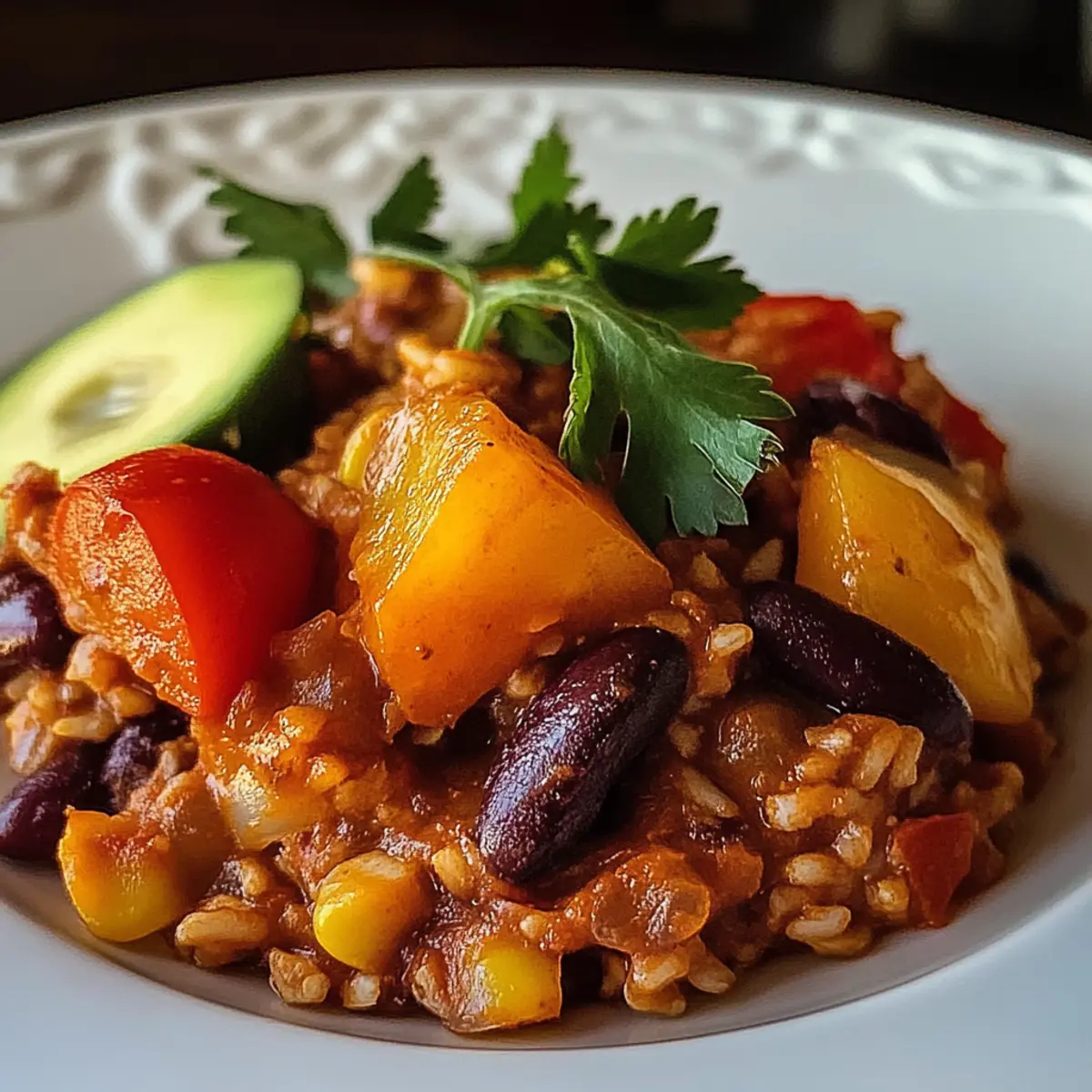 Rice and Bean Casserole with Sweet Potatoes